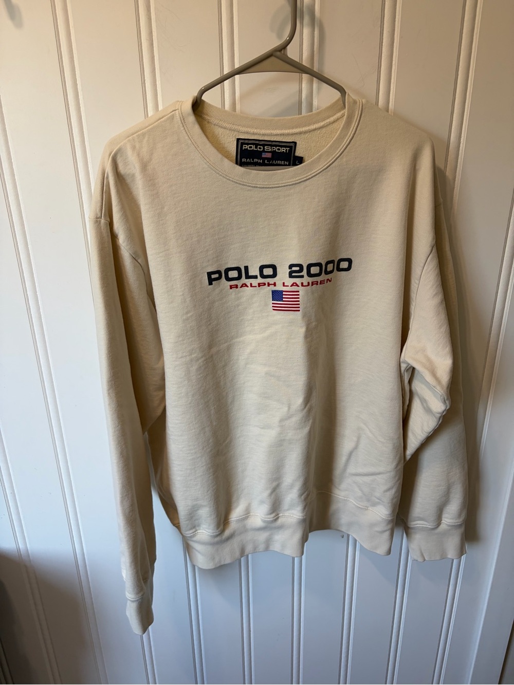 Ralph Lauren Cream Polo Sport 'Polo 2000' Crewneck Sweatshirt